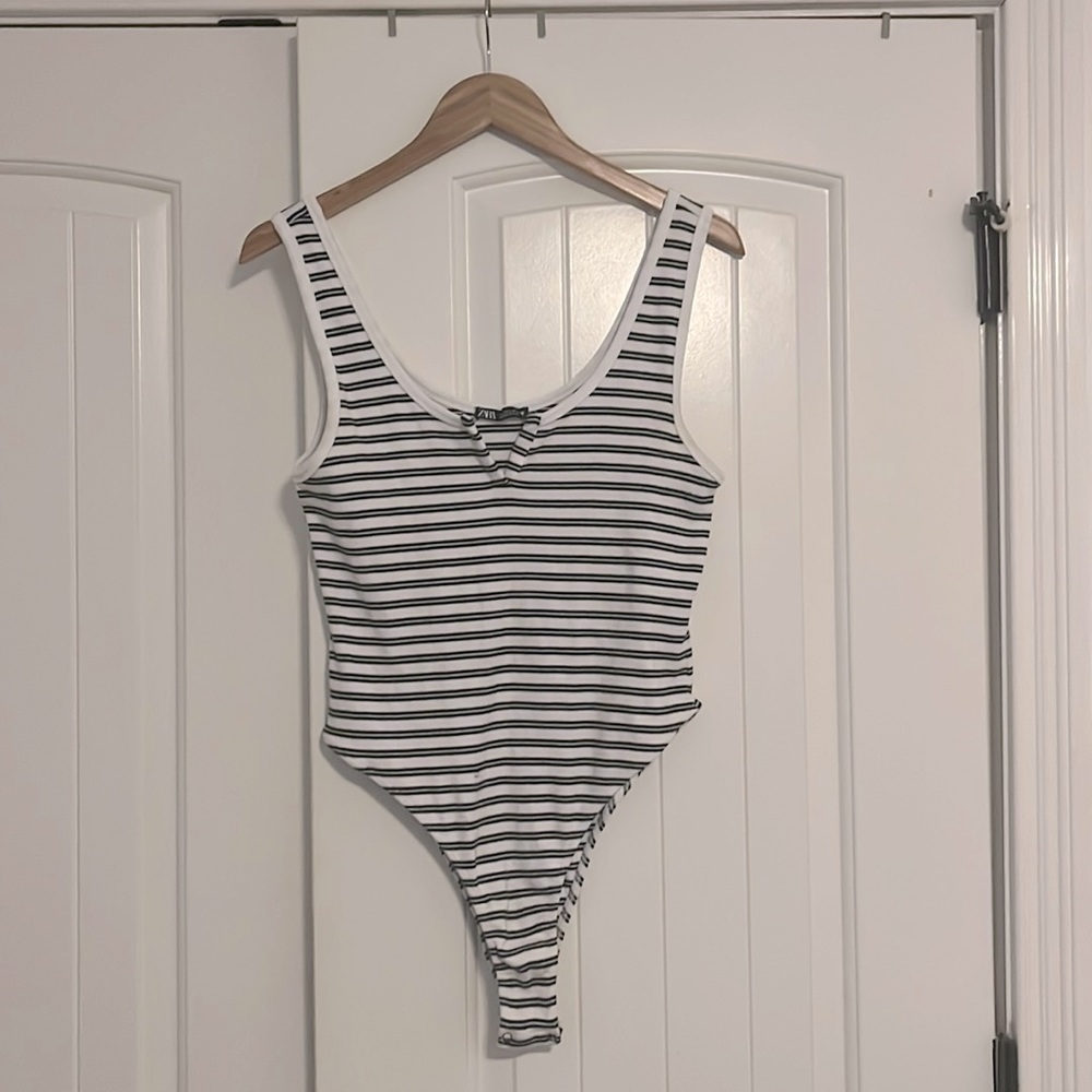 Zara Large black and white bodysuit